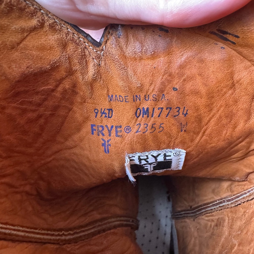 Vintage Frye 2355 Leather Western Cowboy Boots Brown Women's 9.5D - Picture 5 of 10